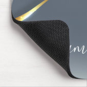 Metal 3-D look Calligraphy Gold Monogram Wave Muismat (Hoek)