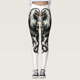 Metal Adler mit Totenkopf und Schlangen Leggings