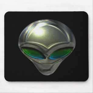 Metal Alien Head 02 Mousepad Muismat