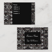 Métal argenté noir carte de visite (Devant / Derrière)
