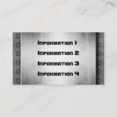 Métal avec des cartes de visite de frontière de (Dos)