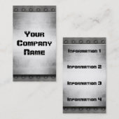 Métal avec des cartes de visite de frontière de (Devant / Derrière)