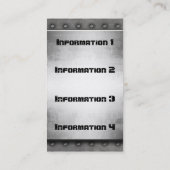 Métal avec des cartes de visite de frontière de (Dos)