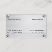 Métal balayé par Faux avec le carte de visite de (Dos)