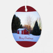 Métal Barne rouge en ornement de neige (Avant gauche)