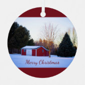 Métal Barne rouge en ornement de neige (Recto)