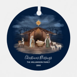 Métal Bénédictions de Noël Ornement en céramique chr