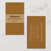 Métal brossé : Carte de visite texturé au cuivre (Devant / Derrière)