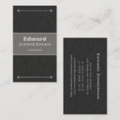 Métal brossé : Carte de visite texturé au titane (Devant / Derrière)