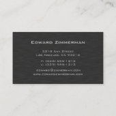 Métal brossé : Carte de visite texturé au titane (Dos)