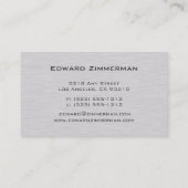 Métal brossé : Carte de visite texturé en aluminiu (Dos)