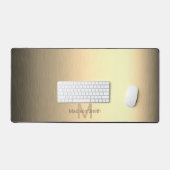 Métal brossé or élégant design moderne Monogram (Clavier et souris)