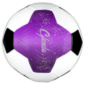 Métal brossé violet moderne avec Monogramme argent (Tourné)