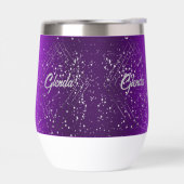 Métal brossé violet moderne avec Monogramme argent (Gauche)