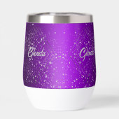 Métal brossé violet moderne avec Monogramme argent (Arrière)