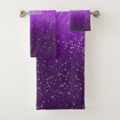 Métal brossé violet moderne avec Monogramme argent (En situation)