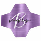 Métal brossé violet noir noir Monogramme blanc (Plat)