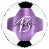 Métal brossé violet noir noir Monogramme blanc (Devant)