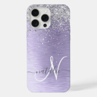 Métal brossé violet Parties scintillant d'argent N