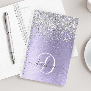 Métal brossé violet Parties scintillant d'argent N