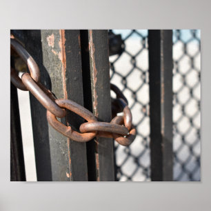Metal Chain Link Fence Originele NYC Foto Poster