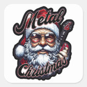 Metal Christmas Rocker Santa Head Sticker (Devant)