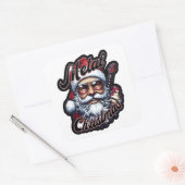 Metal Christmas Rocker Santa Head Sticker (Enveloppe)