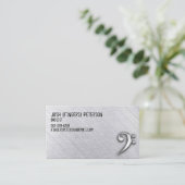 Metal Chrome Bass Clef Carte de visite Bassistance (Debout devant)