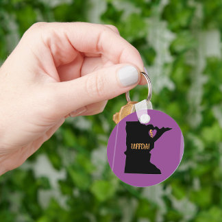 Metal Circle Sleutelhanger, 2", Minnesota, Uffda Sleutelhanger