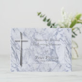 Metal Cross Marble 1 Uitvaart Aankondiging (Staand voorkant)