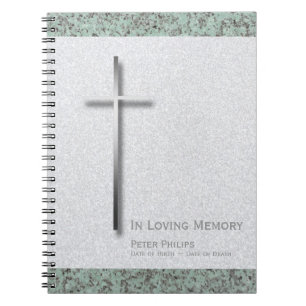 Metal Cross Stone 1 Funeral Memorial Sp Guest Book Notitieboek