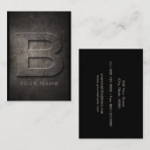 Métal de bronze Monogramme B Carte de visite (Devant / Derrière)