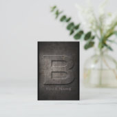 Métal de bronze Monogramme B Carte de visite (Debout devant)