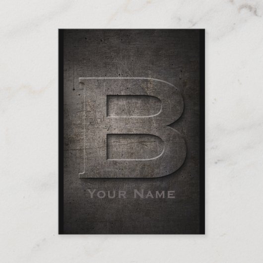 Métal de bronze Monogramme B Carte de visite (Devant)