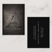 Métal De Bronze Monogrammé Un Carte de visite (Devant / Derrière)