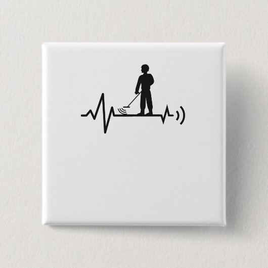 Metal Detector Detectorist Vierkante Button 5,1 Cm (Voorkant)