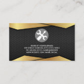 Métal d'or noir | Carte de visite du logo des clés (Dos)