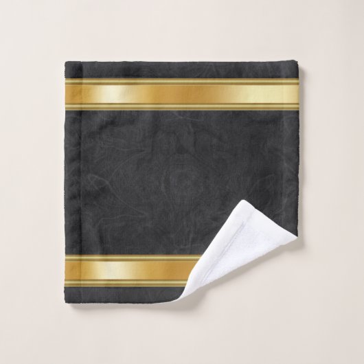 Métal d'or sur noir (Gant de toilette)