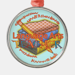 Métal Enseignant en langue Arts ornement rond deluxe