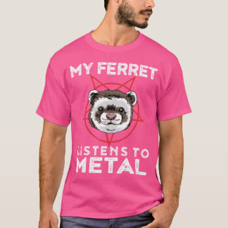 Metal Ferret Funny Gothic en Heavy Metal Animal S T-shirt