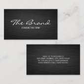 Métal foncé moderne | Carte de visite de texte cur (Devant / Derrière)