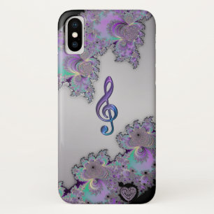 Metal Fractale Muzieksleutel iPhone Hoesje
