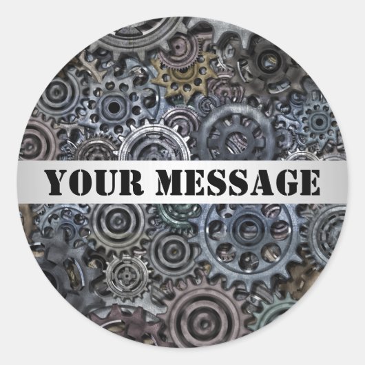  Metal Gear Steampunk Design Ronde Sticker (Voorkant)