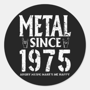 Metal Gift Birthday  1975 Ronde Sticker