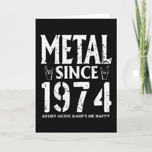 Metal Gift Birthday Vintage 1974 Kaart