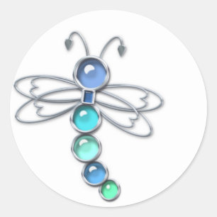 Metal & Glass Dragonfly Stickers