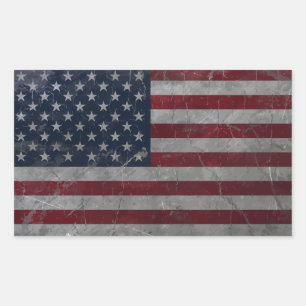 Metal  Grunge Amerikaanse vlag Rechthoekige Sticker