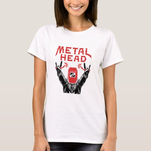 Metal Head Funny Welder Welding Helmet T-shirt (Voorkant)