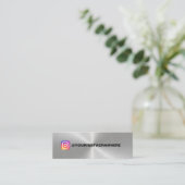 Metal Instagram Médias sociaux Mini Carte de visit (Debout devant)