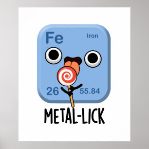 Metal-lick Funny Chemistry Metal Pun Poster